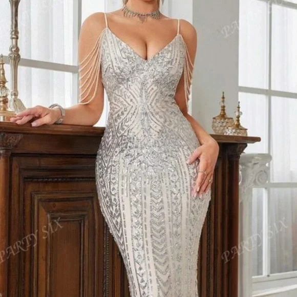 Shein 🌟HP🌟 Sequence Formal Gown-NWOT - Picture 4 of 15